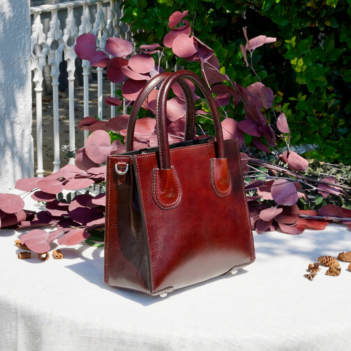 Magnolia Mini Tote - Mahogany